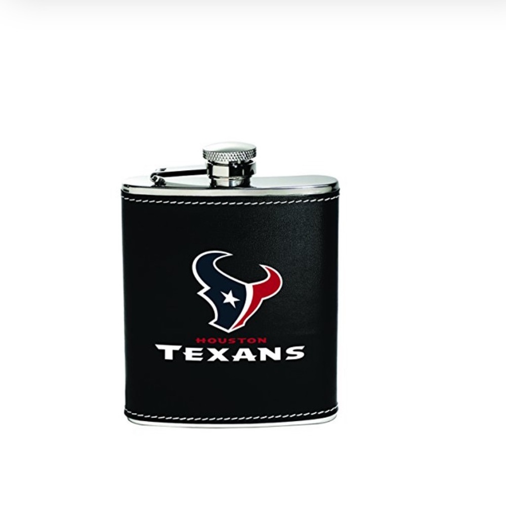 Houston Texans 6 oz  Leather Wrapped Stainless Steel Flask